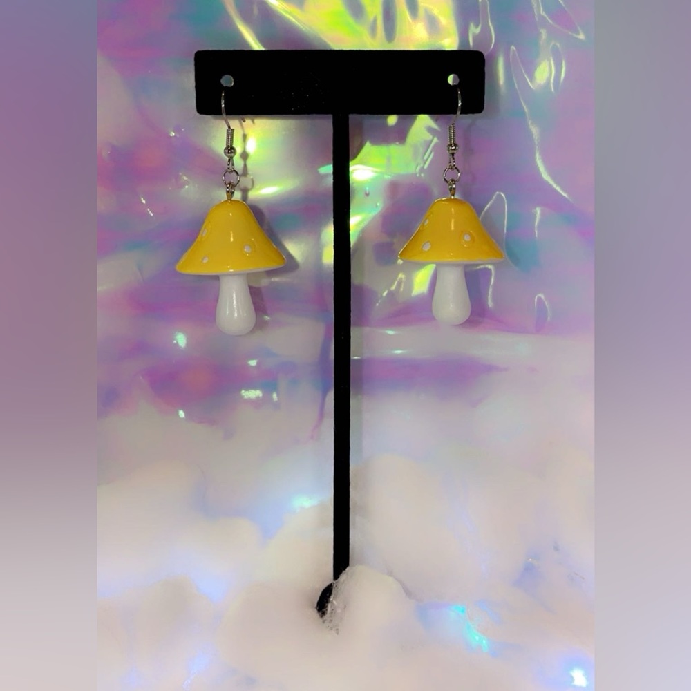 yellow mushroom earrings!